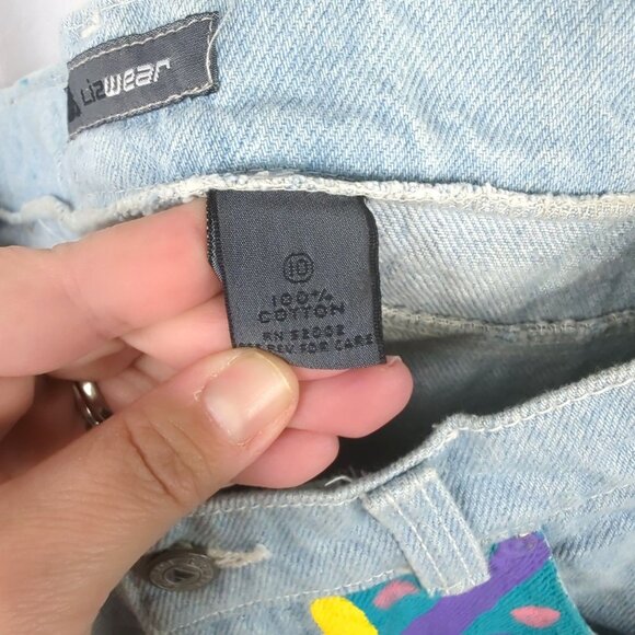 Vintage Liz Wear Jeans 10 Medium Hand Painted Art - Picture 9 of 9